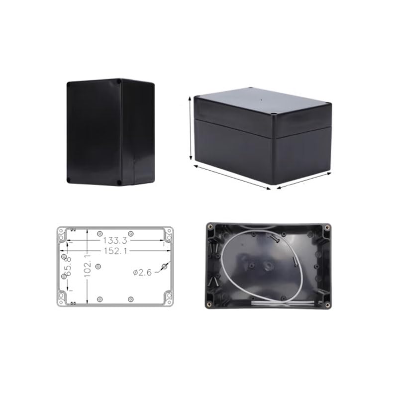Project Box for Electronics -Electrical Enclosure, Junction Box ABS Plastic Dustproof Waterproof IP65, with 4 PCS M16 Cable Glands Black (6.3x4.33x3.54 inch (160 x 110 x90 mm) - size: 6.3x4.33x3.54 inch (160 x 110 x90 mm)