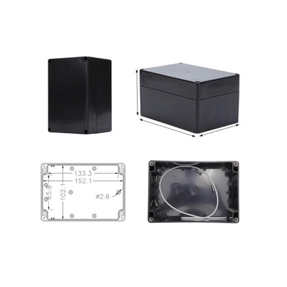 Project Box for Electronics -Electrical Enclosure, Junction Box ABS Plastic Dustproof Waterproof IP65, with 4 PCS M16 Cable Glands Black (6.3x4.33x3.54 inch (160 x 110 x90 mm) - size: 6.3x4.33x3.54 inch (160 x 110 x90 mm)
