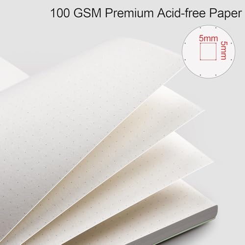 AHGXG Dotted Journal, Grid Spiral Notebook, 110 Pages, A4 (8.5" x 11") - color: Sage Green, style: A4-Dotted