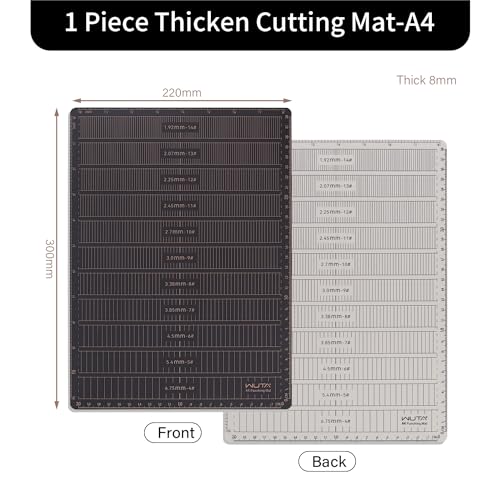 WUTA 8mm Thicken Cutting Mat Self Healing Cutting Mat, A4 Punching Board, Engraving Pad, Carving Knife Plate DIY Leather Craft Tools for Handcraft Project (11.8x8.6inch) - size: 11.8"L x 8.6"W