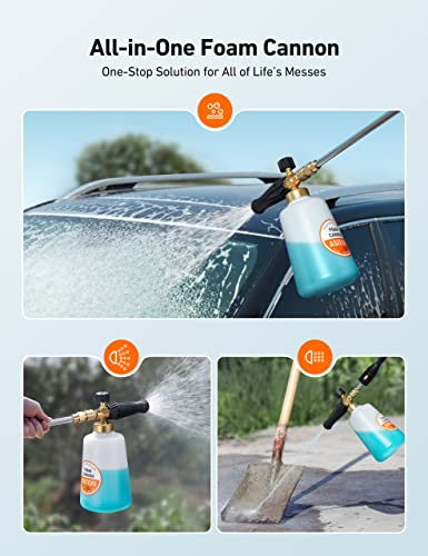 AstroAI Foam Cannon for Pressure Washer with 1/4" Quick Connect, 1.5 Liter - size: 1.5 L Bottle,WITHOUT Tips