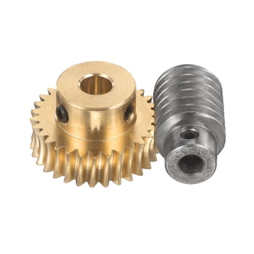 uxcell Worm Gear Set 30T 1 Module 30:1 Reduction Rate, 8mm/6mm Bore - size: 8mm/6mm Bore (1Mod 30T)