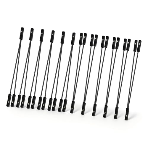 12Pcs PC Power & Reset Button Extension Cable, 2-Pin Female to Dual Female Jumper Wires for Computer Case Switch and Motherboard Front Panel DIY Replacement(3.94 Inches)