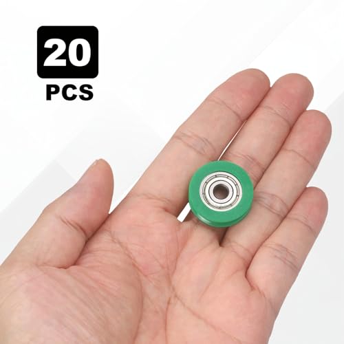 uxcell 20Pcs 625ZZ POM Pulley U-Groove Bearing, 5x23.5x6.8mm, Dark Green - color: Dark Green, size: 5x23.5x6.8mm, 625ZZ