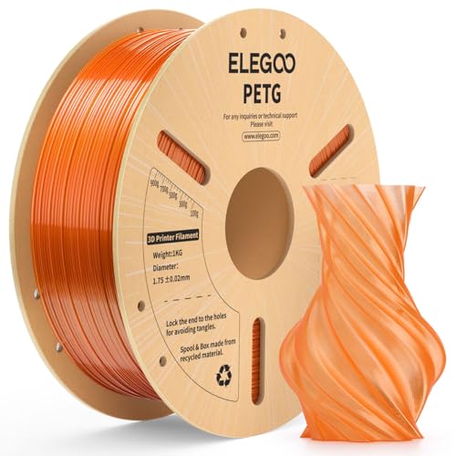 ELEGOO PETG 3D Printer Filament 1.75mm Transparent Orange 1KG - color: Transparent Orange 1kg