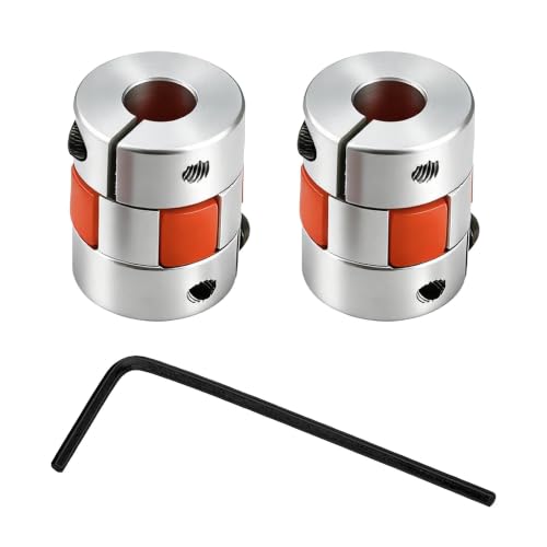 2 Pcs 8mm to 8mm Flexible Shaft Coupling – Aluminum Plum Spider Jaw Coupler D20 L30 for 3D Printer, CNC, Stepper Motor - size: 8x8mm