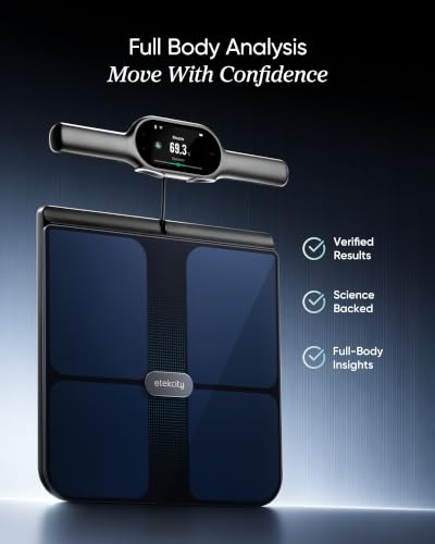 Etekcity WiFi 8-Electrode Smart Scale for Body Weight and Fat - color: Black, size: 13.4 x 12.6 inches