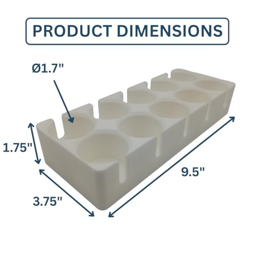 50 mL VialGrid Stackable Vial Holder – 10-Slot Tray for 50 mL / 1.7" Vials, Compatible with 30 mL VialGrid, Space-Saving Pharmacy & IV Clinic Organizer, Durable White Plastic