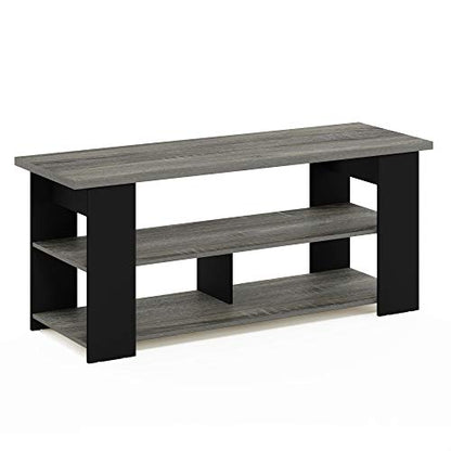 Furinno JAYA TV Stand, French Oak Grey/Black - color: French Oak/Black, style: 50 Inch, Panel