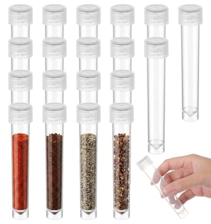 20Pcs 10ml Plastic Vials with Caps, PP Test Tubes with Caps for Lab