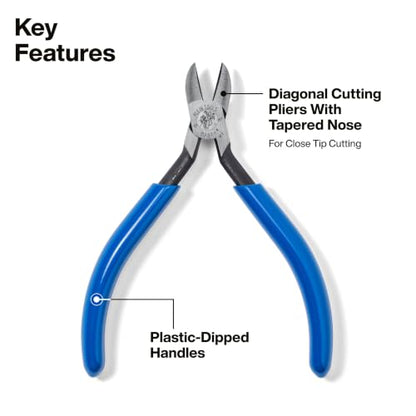 Klein Tools D257-4 Diagonal Cutting Pliers with Beveled Edges, 4-Inch - style: Standard