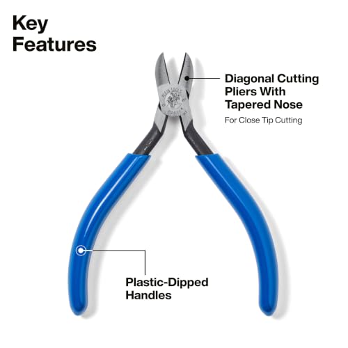 Klein Tools D257-4 Diagonal Cutting Pliers with Beveled Edges, 4-Inch - style: Standard