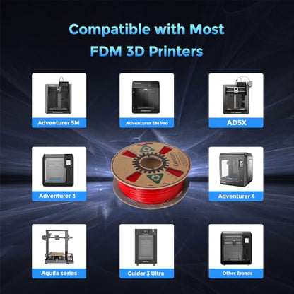 Creator ASA Filament 1.75mm 3D Printer Filament 1KG, UV & Heat & Weather Resistant ASA 3D Printing Filament, Perfect for Printing Outdoor Functional Parts, Dimensional Accuracy +/-0.02mm (Traffic Red) - color: Asa Traffic Red
