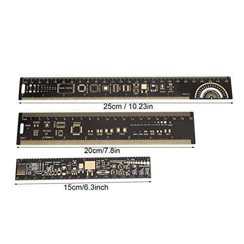 Engineering Ruler, 3 PCS Multifunctional PCB Ruler, Printed Circuit Board Rulers, Electronic Engineering Rulers, 15/20/25cm 6.3/7.87/10.23 Inch