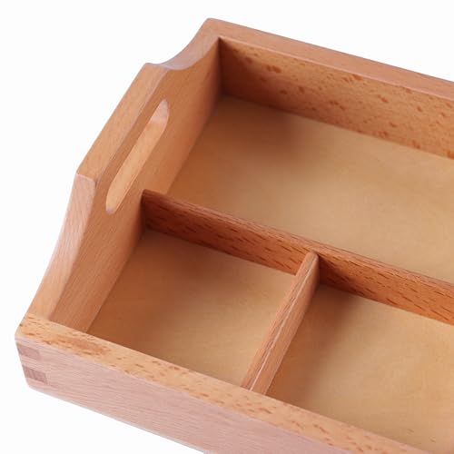 Premium Montessori 3-Compartment Sorting Tray – Solid Beechwood Classification Tray, Practical Life Activity for Sorting, Counting & Fine Motor Skills, Homeschool Classroom Kids Toddlers Ages 3-6 - color: 3 Compartment Sorting Tray