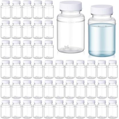 Lounsweer 50 Pcs 100ml Sterile Water Sampling Bottles with 10mg Sodium Thiosulfate, Leakproof for Drinking Water Safety Testing, Total Coliform Detection