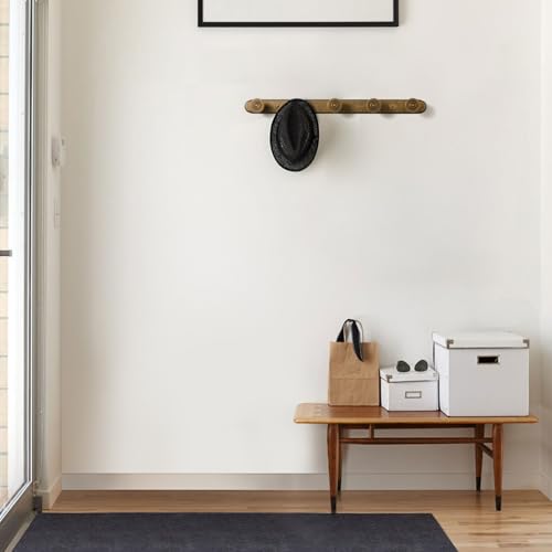 Coat Rack Wall Mounted, Antique Brass Zinc Alloy with 5 Hooks - color: Antique Brass