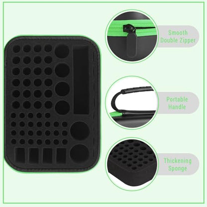 Battery Organizer Storage Case with Tester,69 Slot for AAA AA C D 9V Button - color: 69-Slots (Black-Green)