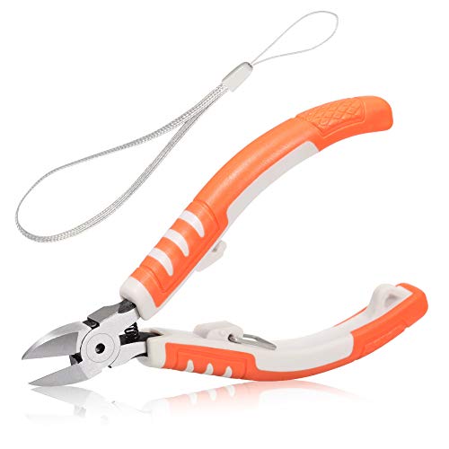 SPEEDWOX Precision Diagonal Cutting Pliers 5 Inches Wire Flush Cutters Ultra Sharp Electronics Pliers Model Sprue Wire Clippers Side Cutting Nippers with Safety Lock and Protective Holster CR-V Steel - style: A