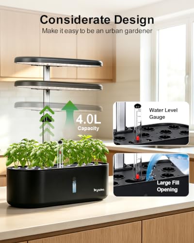 Hydroponics Growing System Indoor Garden: 12 Pods Hydroponic Planter - color: Black