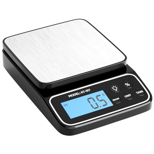 Digital Kitchen Scale Rechargeable, 5kg/11lb Food Bakery Scale with Percentage Function, Tare Function - color: Grey