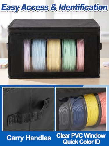 4pcs Waterproof Lining & Zipper 3D Filament Storage, Holds up to 24 Spools