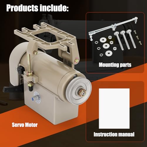 Sewing Machine Servo Motor, 750W Electric Servo Motor, AC110V, 3/4HP, 3450RPM，Industrial Servo Motor with Carbon Brush, Energy Efficient, Quiet Operation, Instructions - size: 750W