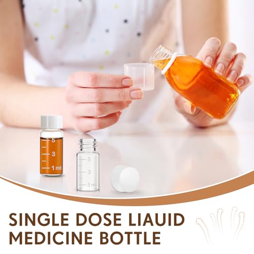 Baderke 4 Pcs Liquid Medicine Travel Container, Clear,5ml - color: Clear, size: 5ml