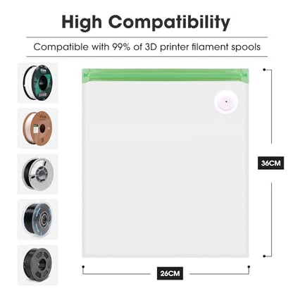 eSUN 3D Printing Filament Vacuum Storage Bag, Spool Storage Sealing Bags Dust Proof Humidity Resistant for Keeping Filament Dry, 5 Vaccum Bags Only - color: 5 Vaccum Bags Only