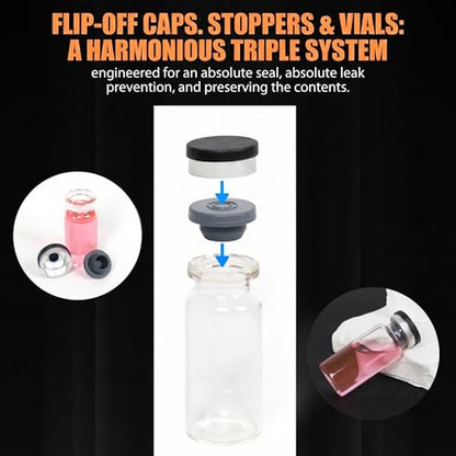 100 Pack 10ml Clear Glass Vials with Black Caps, 2.5 Dram Headspace Vials - color: Clear Vial Black Cap, size: 10ml