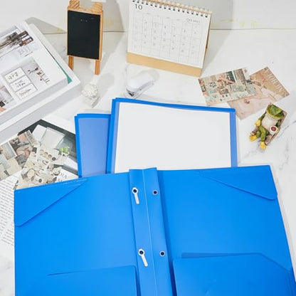 Henoyso 36 Pcs Plastic Folder with Clear Front Pocket, Blue - color: Blue