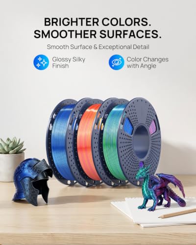 JAYO Silk PLA Tri Color 3D Printer Filament Bundle 1.75mm, 250g, 4-Pack - color: Silk Pla Tirple Color-4x250g