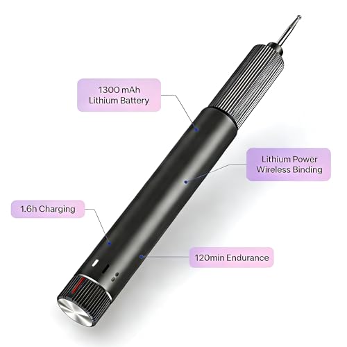 Professional Electric Engraving Pen Set, USB Rechargeable Precision Polishing Tool with 24-Piece Accessory Kit, Portable Carrying Case, Gentle Operation for Fine Work, DIY Craft Essential,Black
