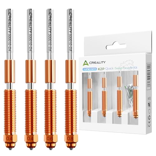 Creality Official K2 Plus Nozzles, 0.4/0.6/0.8mm 4PCS Quick-Swap 3D Printer Hotend Nozzle Kit, Copper Alloy and Hardened Steel, 3D Printer Accessories for K2 Plus, K2, K2 Pro, Creality Hi - style: 4PCS 0.4/0.6/0.8mm
