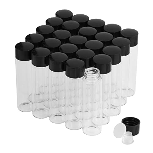 25PCS 20ml Clear Glass Small Vials with Screw Caps & Plastic Stoppers - size: 20ml