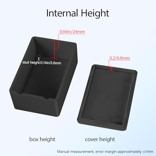 Project Box 8 Pieces Electrical Box Small Junction Box ABS Plastic Enclosure Power Electronic Case Black 2.76" x 1.77" x 1.14"(70 x 45 x 29mm) - color: Black, size: 2.76" x 1.77" x 1.14"