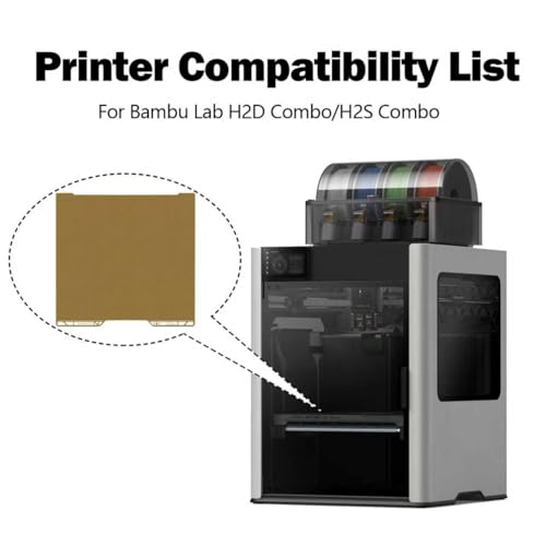 H2D/H2S Double Sided Textured Build Plate for Bambu Lab 3D Printer (Gold) - color: Gold