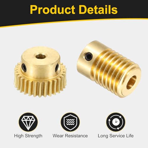 uxcell Worm Gear Set Right Rotation 30T 0.5 Module 1:30 Reduction Rate - size: Gear-3mm, Rod-5mm Bore, style: 0.5M-30T