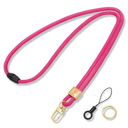 Fishent Lanyard, Cute Neck Lanyards for Keys ID Badges Holder, Keychain Key Teacher Lanyard with Safety Breakaway Buckle for Women Men, Pink - color: Pink