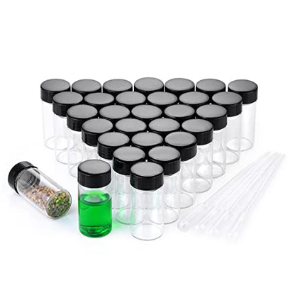 20ml Clear Small Glass Vials 30pcs with Screw Caps(30pcs) - color: Clear, size: 20ml 30pcs