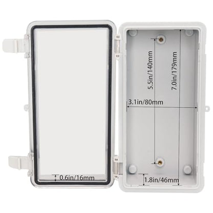 Waterproof Outdoor Electrical Box Junction Box Weatherproof IP67 ABS Plastic Enclosure Switch Router Project Box with Mounting Plate with Wall Bracket 2 Cable Glands Clear 7.9"x3.9"x2.8" - color: Clear, size: 7.9" x 3.9" x 3.5" 1pc