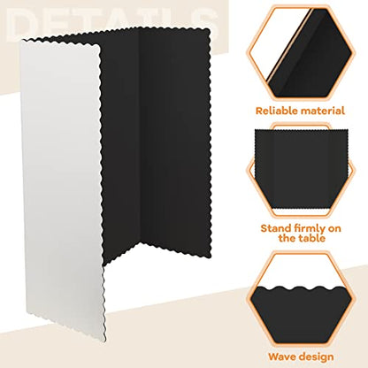 Henoyso 8 Pcs 14 x 22 Inch Black Tri Fold Poster Board Bulk for Display - color: Black, size: 14 x 22 Inch