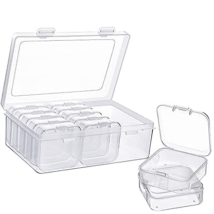 13 Pack Small Plastic Bead Organizers with Clear Case, 2.1 x 2.1 x 0.8 Inch - size: 2.1 x 2.1 x 0.8 Inch