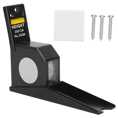 Height Measuring Tool, 2 Meters Height Stature Meter Retractable Measuring Tape Ruler Metal Measuring Tool Height Tape Measure for Wall Adults Child (Black) (Black) - color: Black