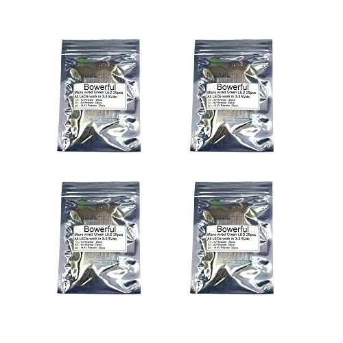 100pcs Pre-soldered Micro Litz Wired Leads Green SMD Led 0603 + Muti-Resistor NEW - color: (5)Green, size: 100pcs