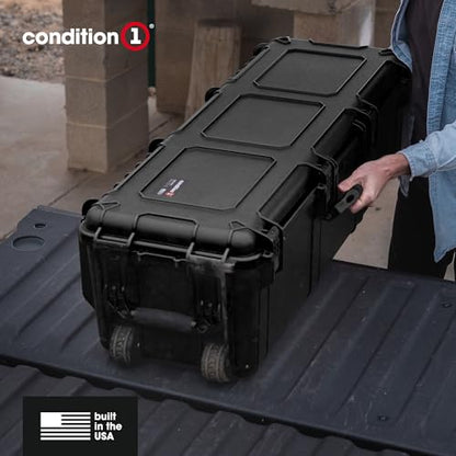 Condition 1 45" Waterproof Hard Case with Wheels & Pluckable Foam, Black - style: Pluckable Foam