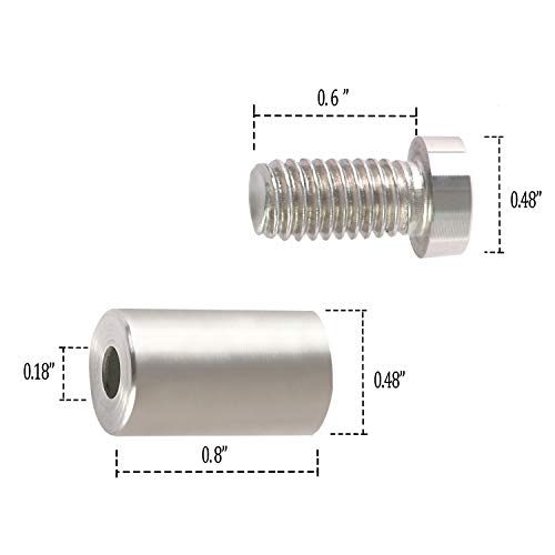 Standoff Screws for Wall Mount Acrylic Picture Frame Hardware 1/2" x 1" Aluminum Silver Finish Nails for Acrylic Glass Sign Holder 8 Pcs