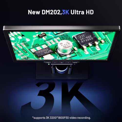 TOMLOV DM202 3K Digital Microscope, 10.1" HDMI Coin Soldering Magnifier - size: 10.1"