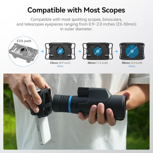 APEXEL Telescope Phone Adapter, Binocular Photo Adapter for Android & iPhone, Phone Holder Mount for Telescope, Monocular, Binocular, Microscope, Spotting Scope. (Including Bluetooth Shutter Remote)