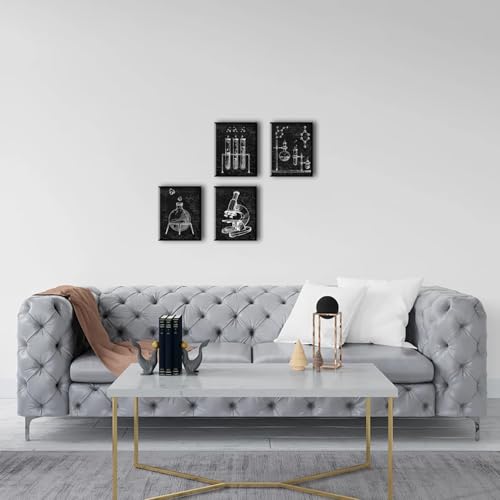 Chemistry Wall Art Black and White Science Exploration Decor 10x8Inch - color: 8x10inch (Framed)l